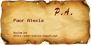 Paor Alexia névjegykártya